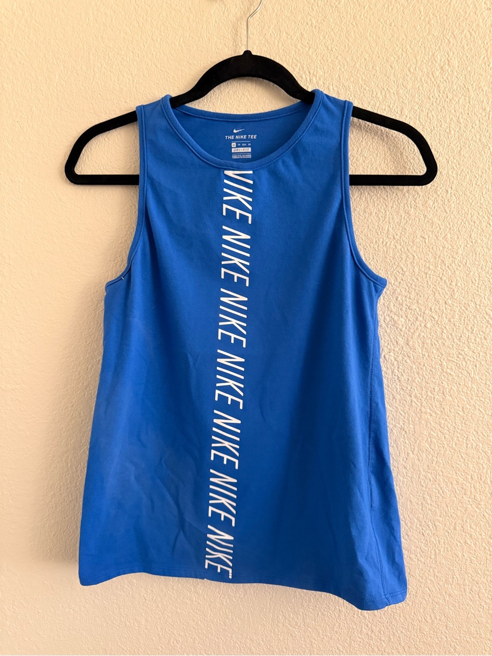 Nike Women’s Royal Blue Tank with Vertical White Logo